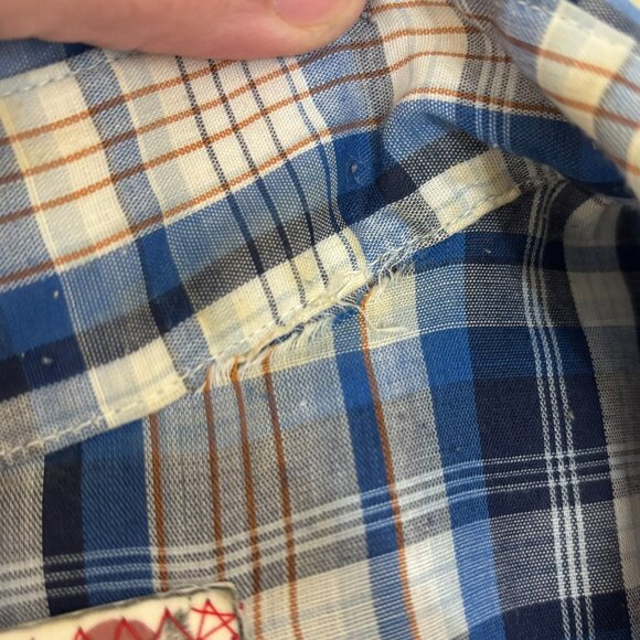 Upcycled Vintage Levi Plaid Button Front Shirt Wearable Art - Picture 16 of 16